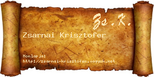 Zsarnai Krisztofer névjegykártya